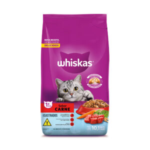 WHISKAS® Ração Seca para Gatos Adultos Castrados Carne