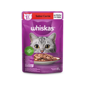 WHISKAS® Ração Úmida para Gatos Adultos Sachê Carne ao Molho