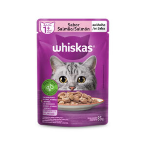 WHISKAS® Ração Úmida para Gatos Adultos Sachê Salmão ao Molho