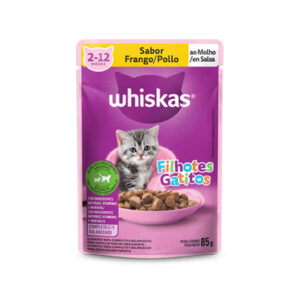WHISKAS® Ração Úmida para Gatos Filhotes Sachê Frango ao Molho